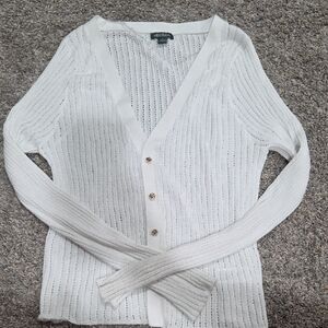 Wild Fable White Button-Up Cardigan